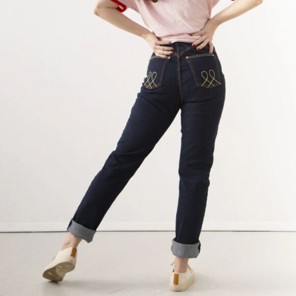 Lady K Loves "Hug Me Baby" HMB vintage retro pinup high waisted jeans - Picture 2 of 3